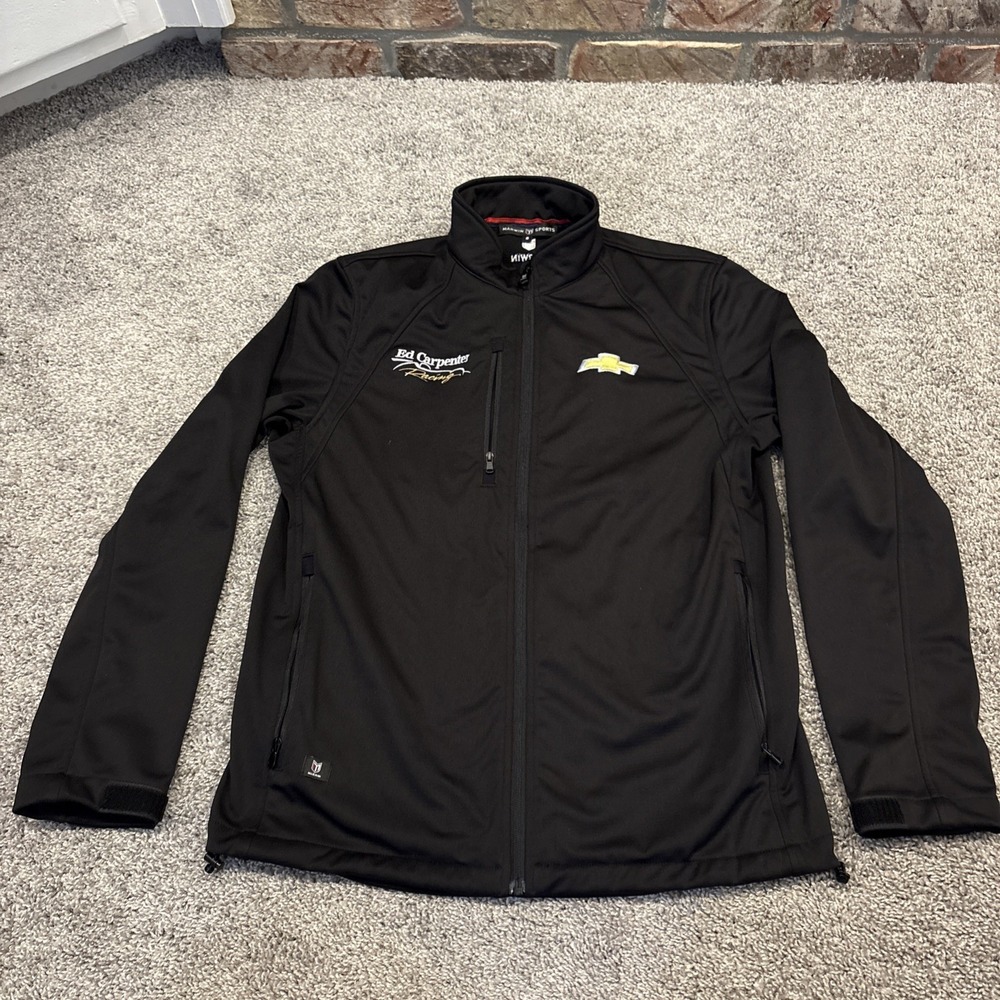 NEW IndyCar Ed Carpenter Racing Full Zip Jacket Woven Chevrolet Softshell Marwin